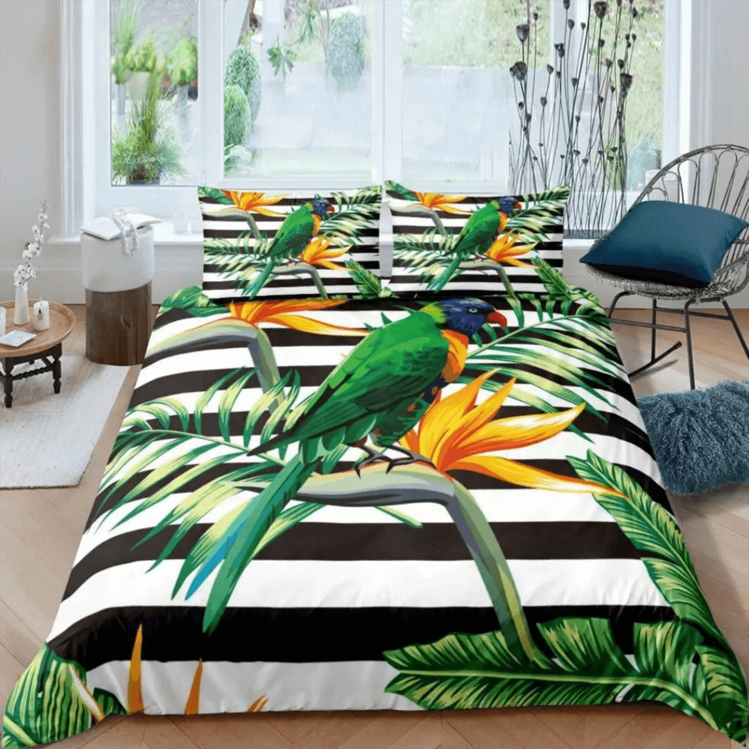 Watercolor Hummingbird Floral Bedding Set
