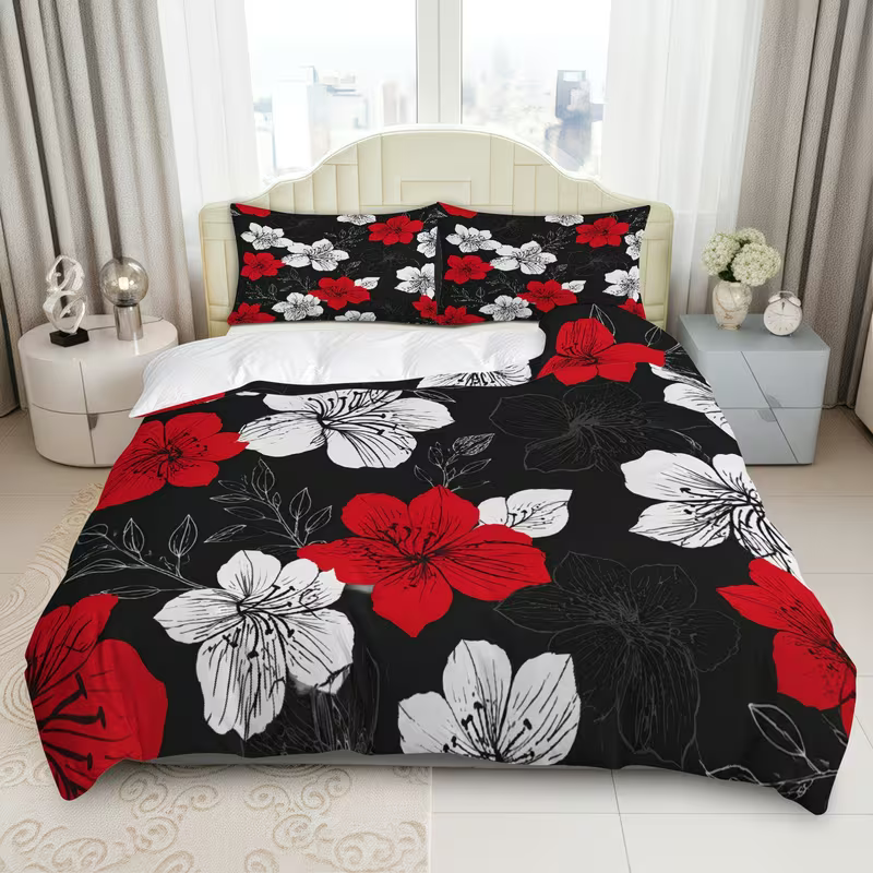 floral bedding vibrant print