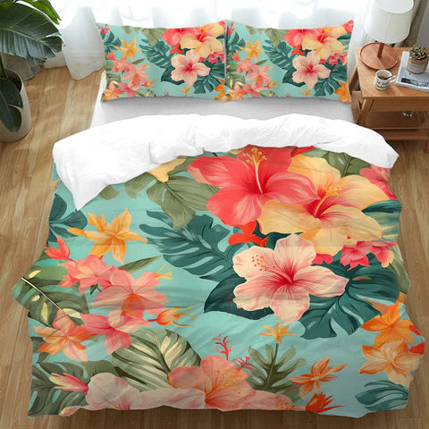 hibiscus bedding queen size