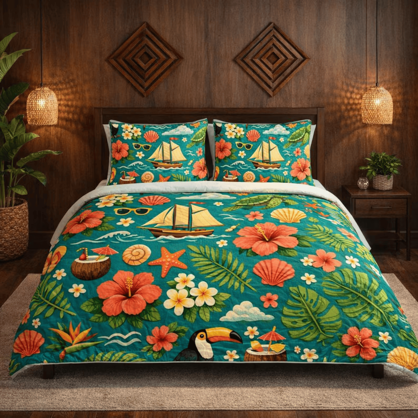 hibiscus bedding king size