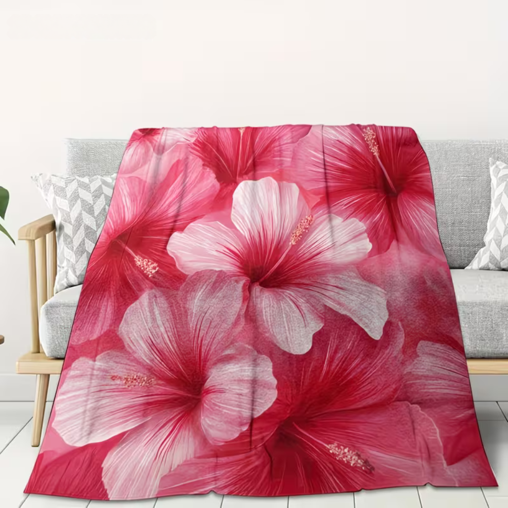 pink floral blanket for sofa and bed
