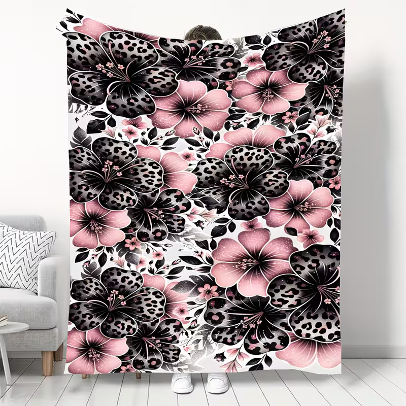 soft plush flower blanket for bedroom