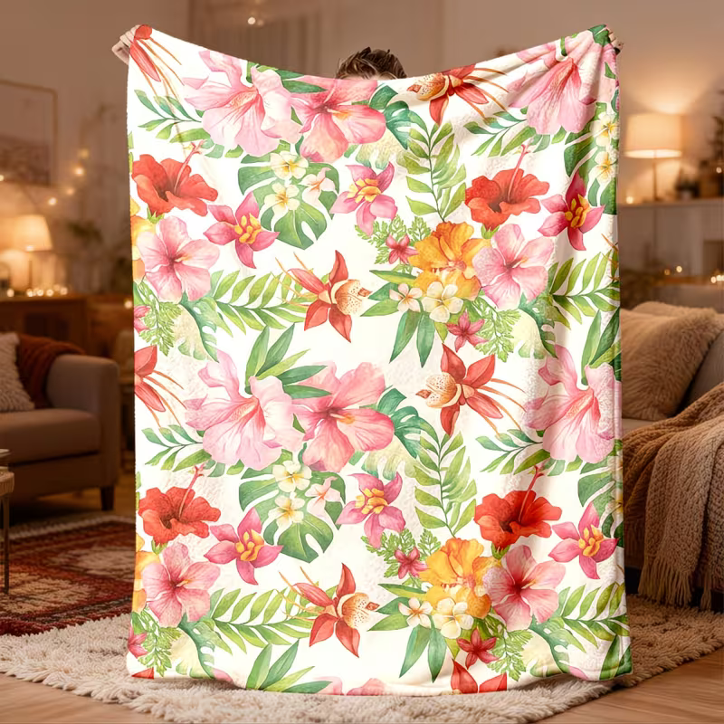 cozy floral blanket for beach house decor