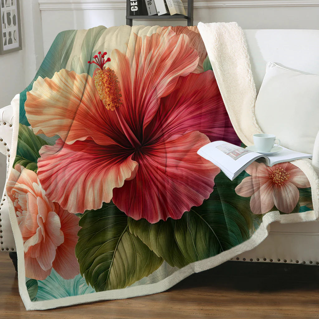 floral flannel blanket for bedroom decor