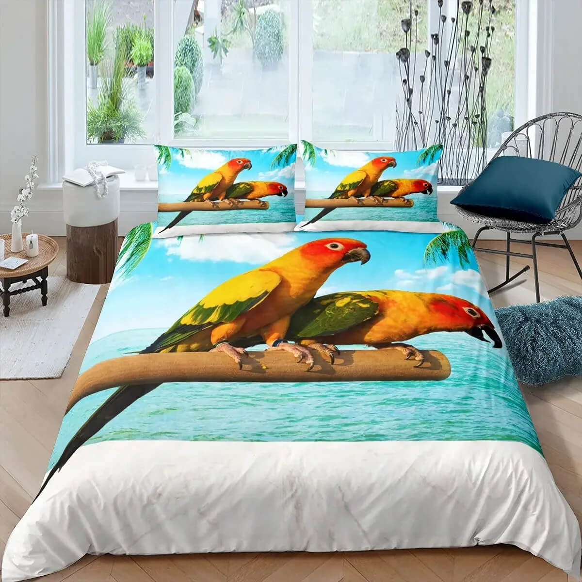 tropical bedding vibrant print
