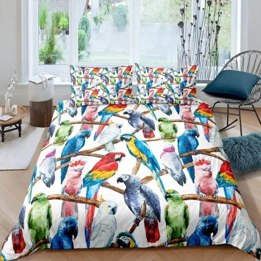 parrot bedding aesthetic