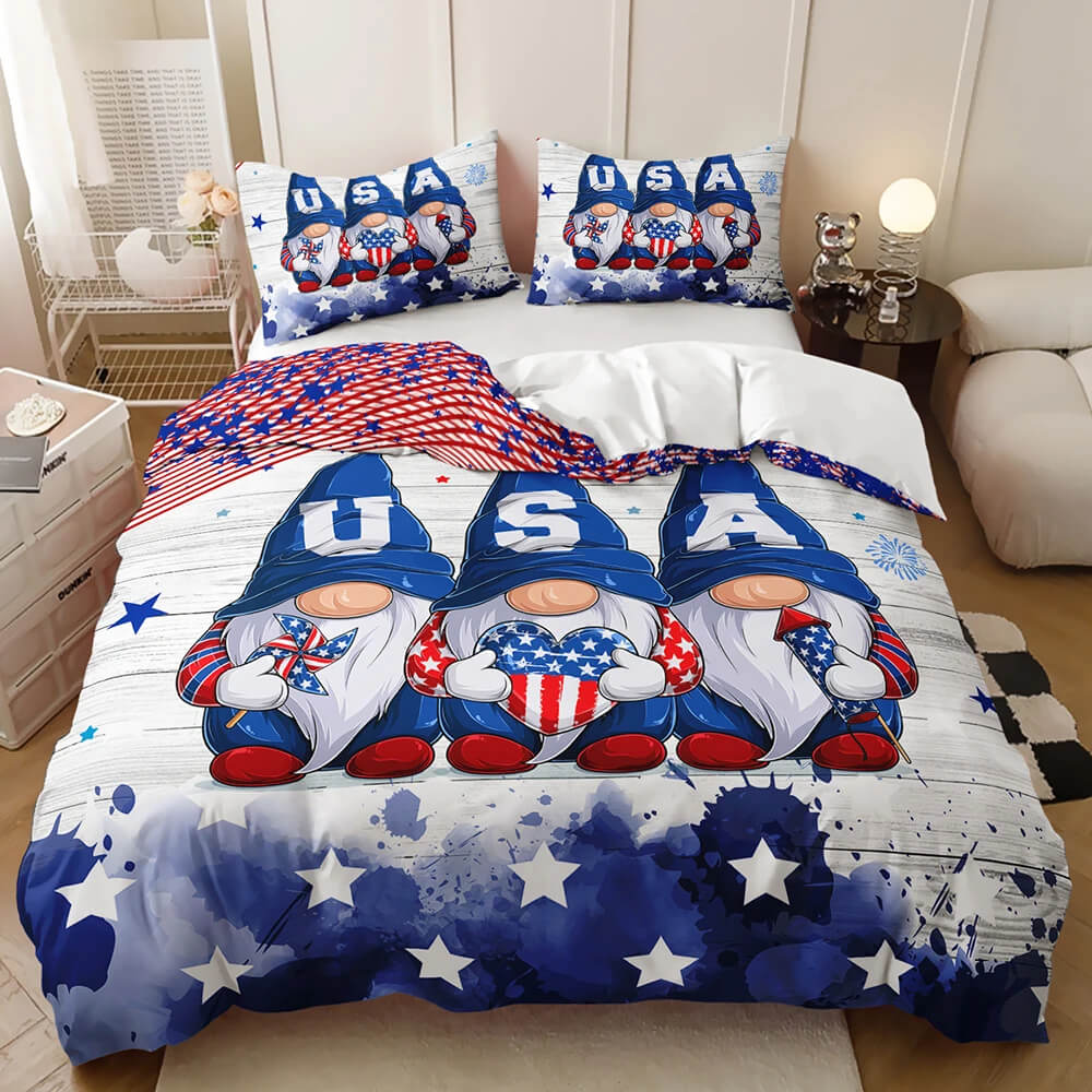 USA Independence Day 3D duvet cover Cartoon Dwarf design
