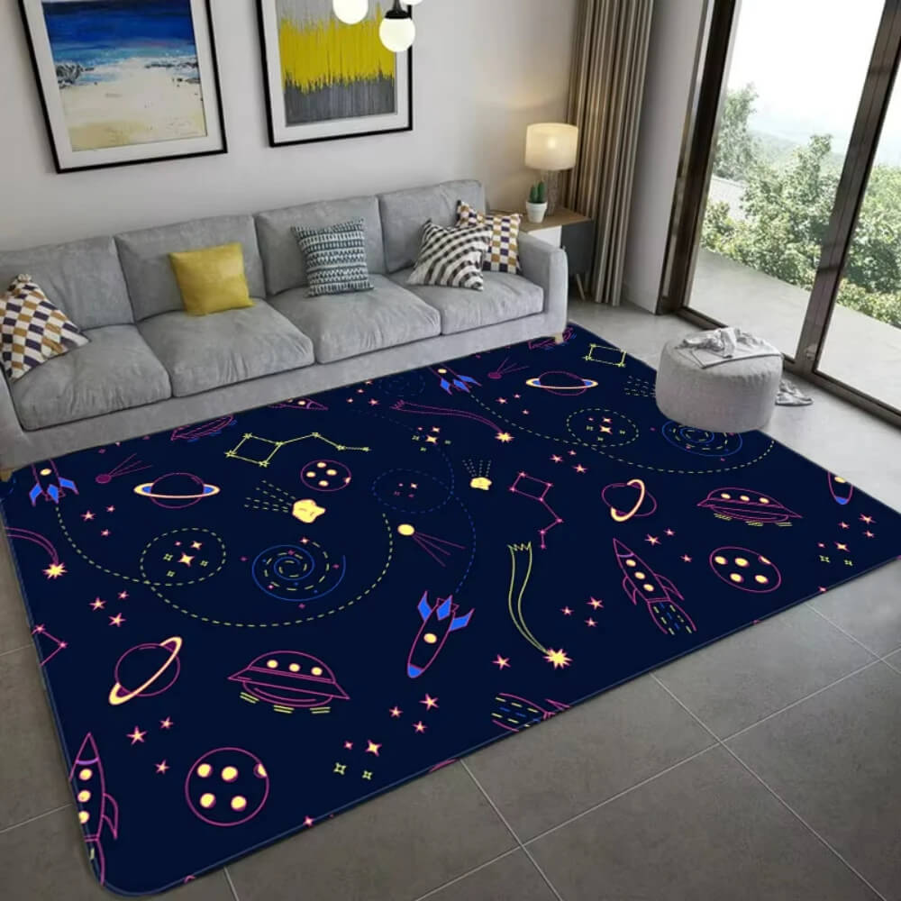 Galaxy Space Floor Mat for Toddlers and Teens