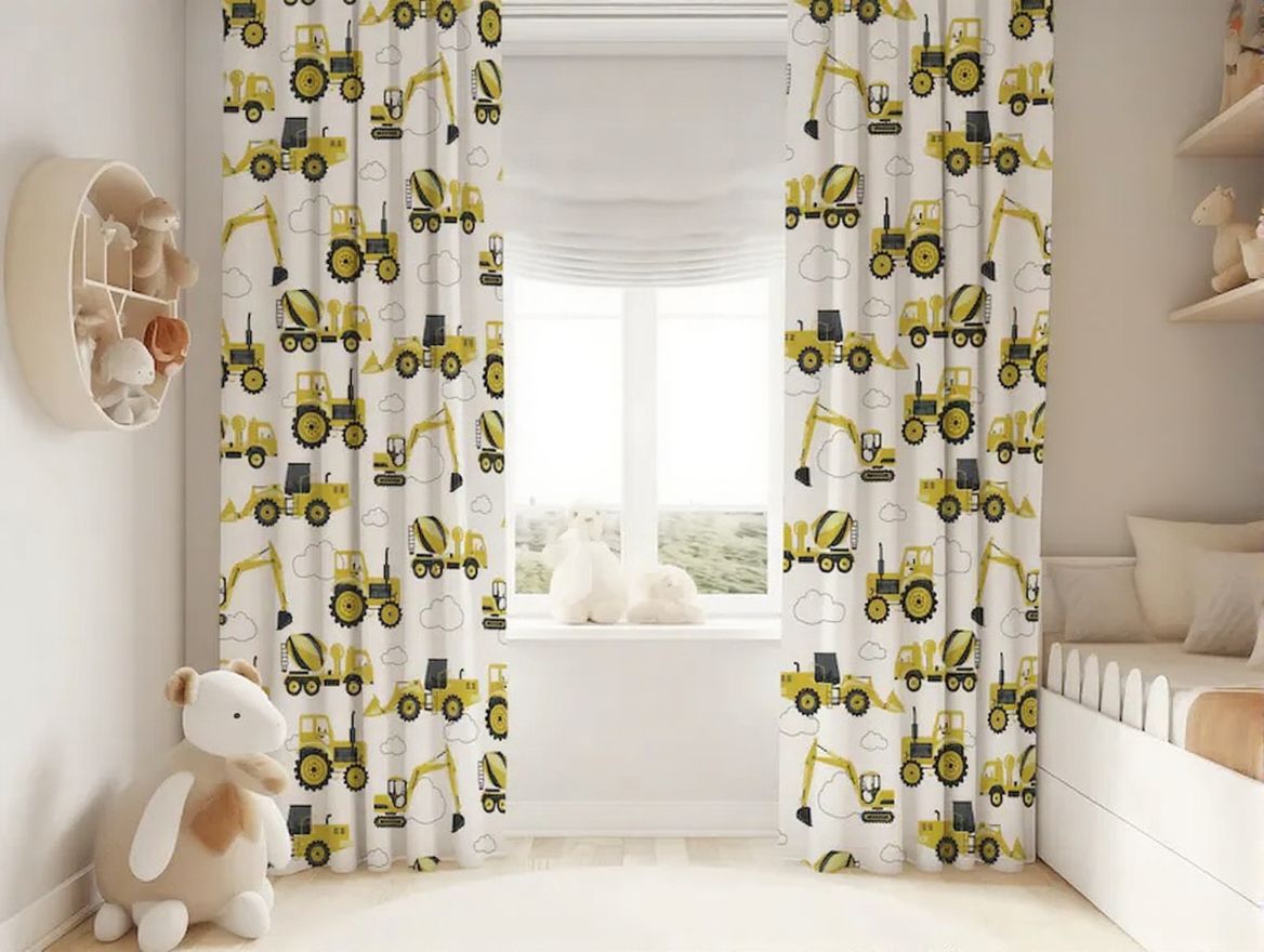 Vehicle pattern kids curtains