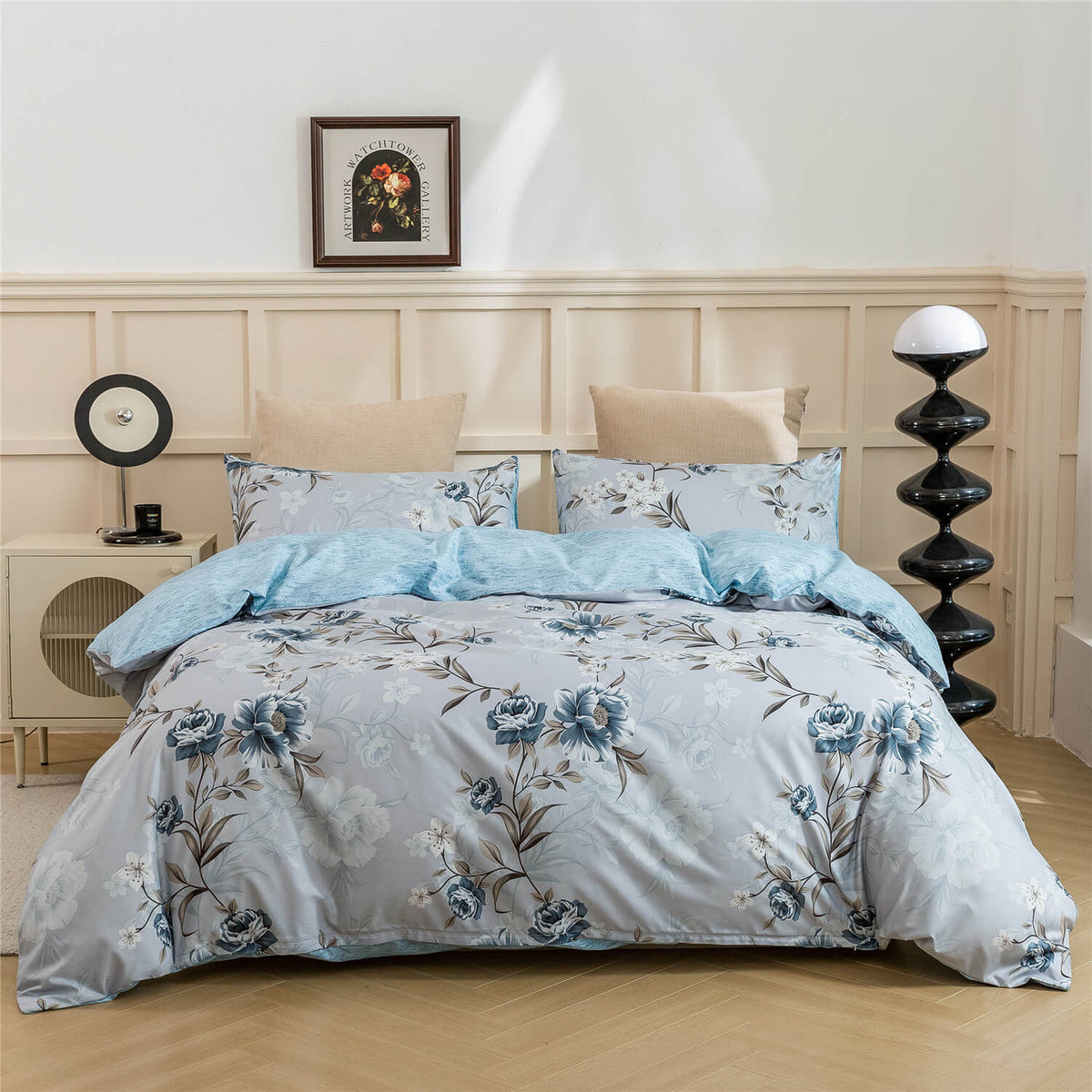 Vintage floral quilt cover