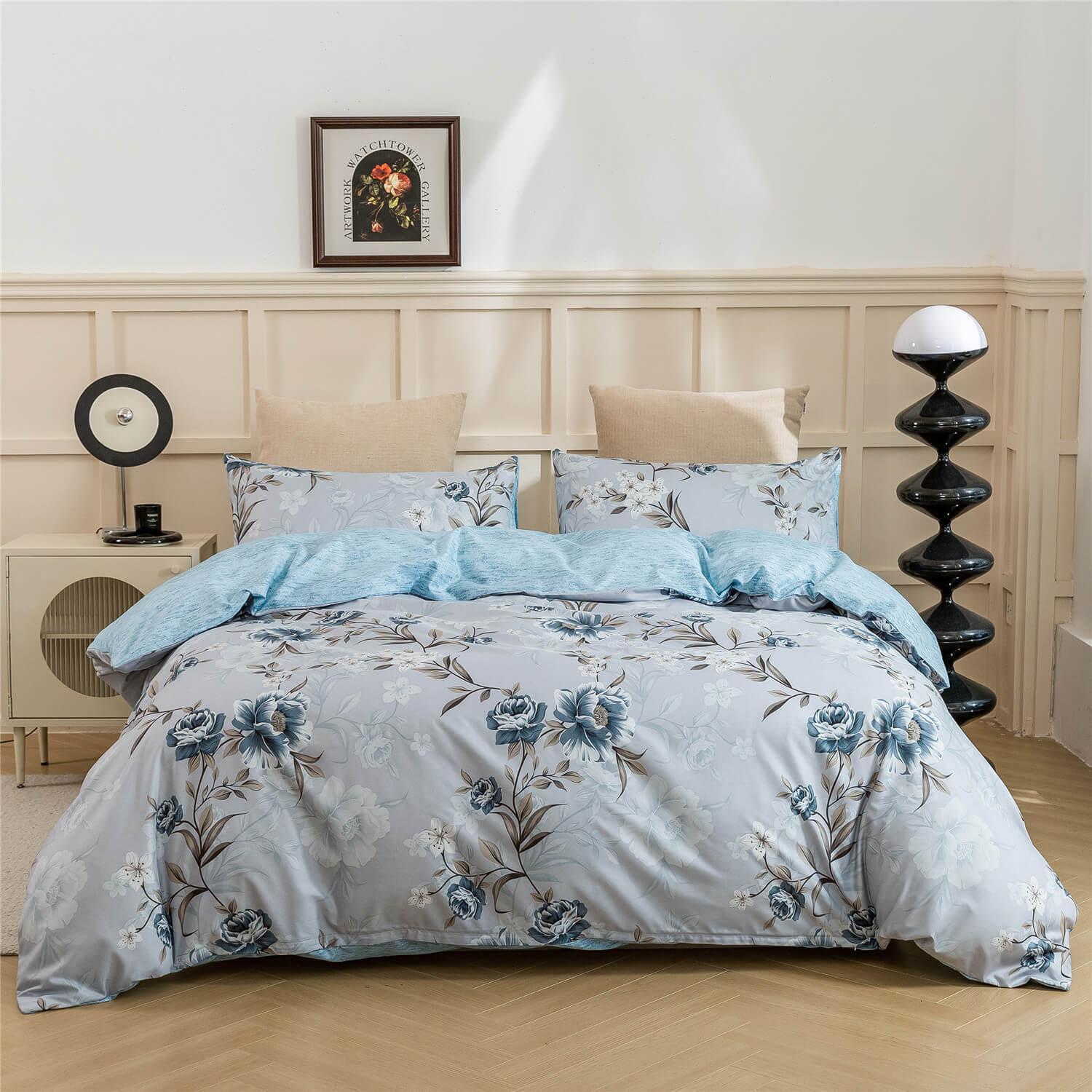 Vintage floral quilt cover