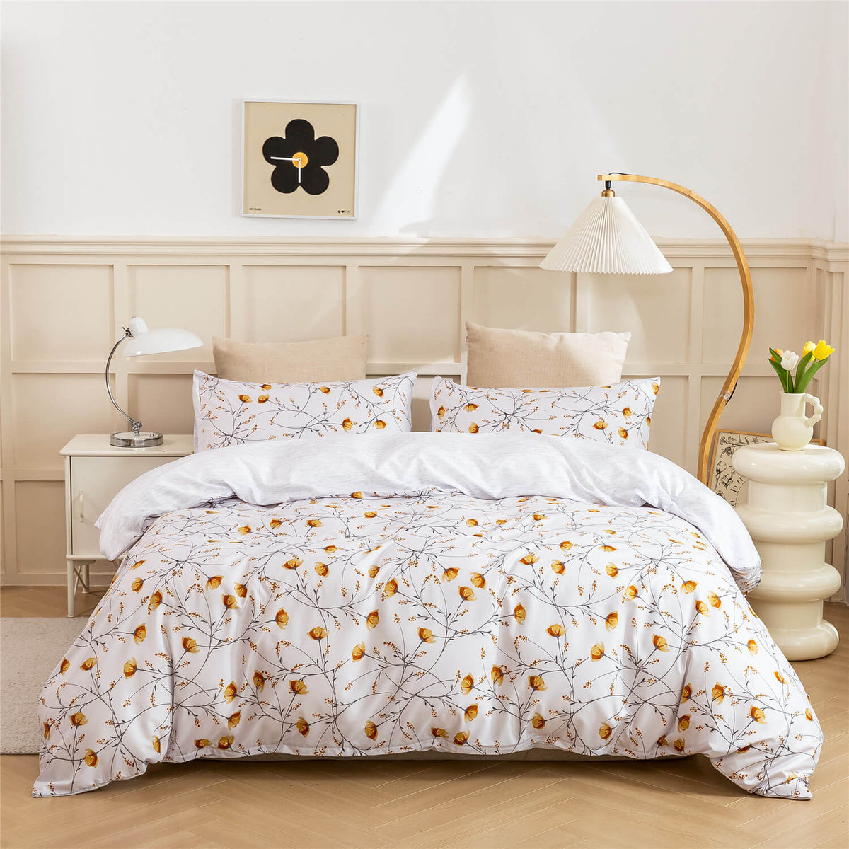 Shabby chic botanical quilt cover