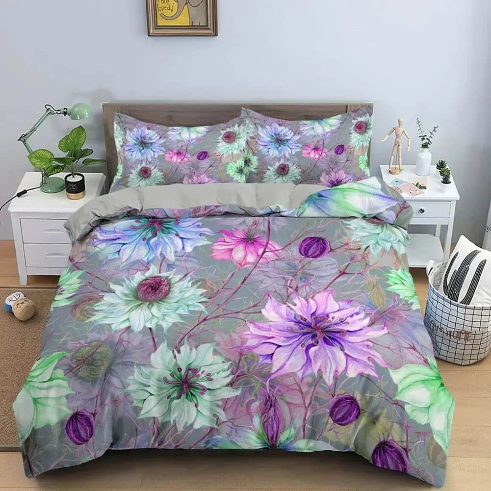 Elegant botanical floral bedding for stylish bedrooms