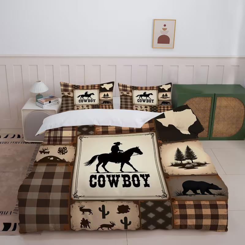 Cowboy horse bedding set