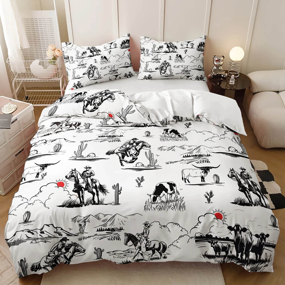 Western cowboy themed bedroom duvet cover