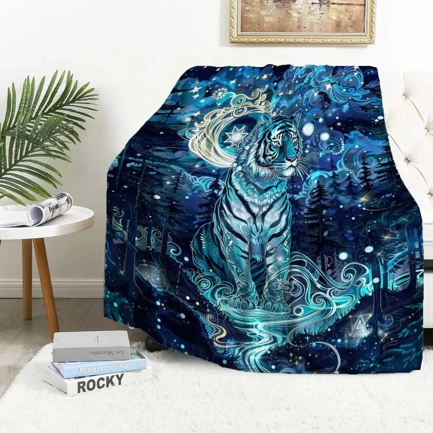 White Tiger Throw Blanket