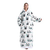 White Panda Long Hoodie Blanket