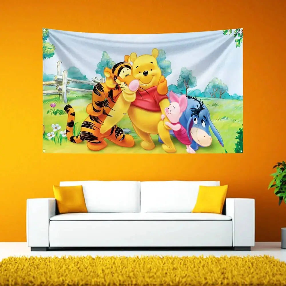 Winnie The Pooh Cartoon Wall Tapestry