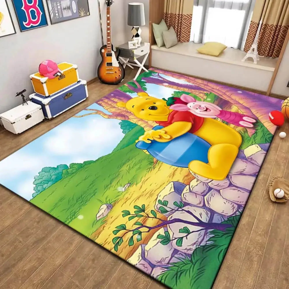 Winnie The Pooh & Piglet Cartoon Kids Area Rug