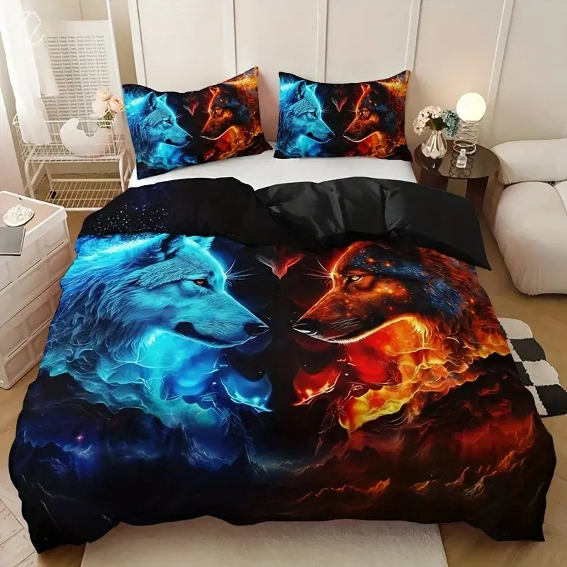 Wolf Flame Duvet Cover My Store