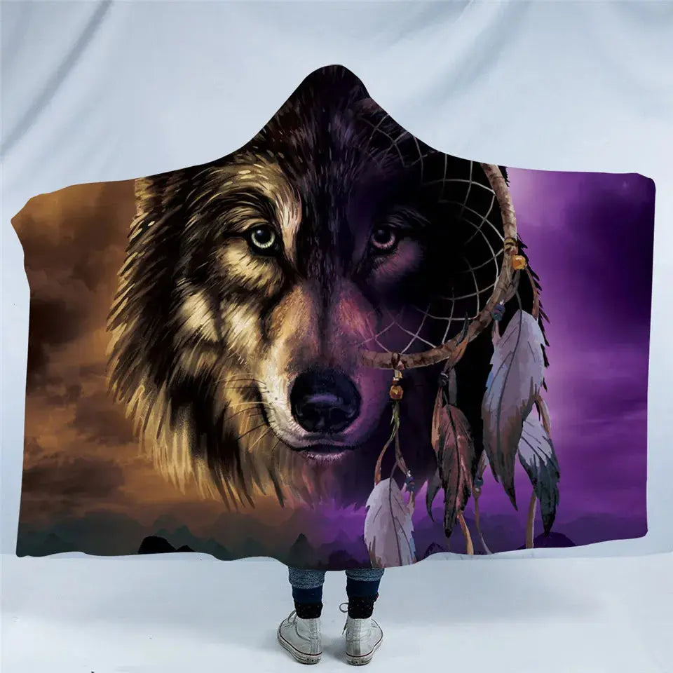 Wolf Hooded Blanket My Store
