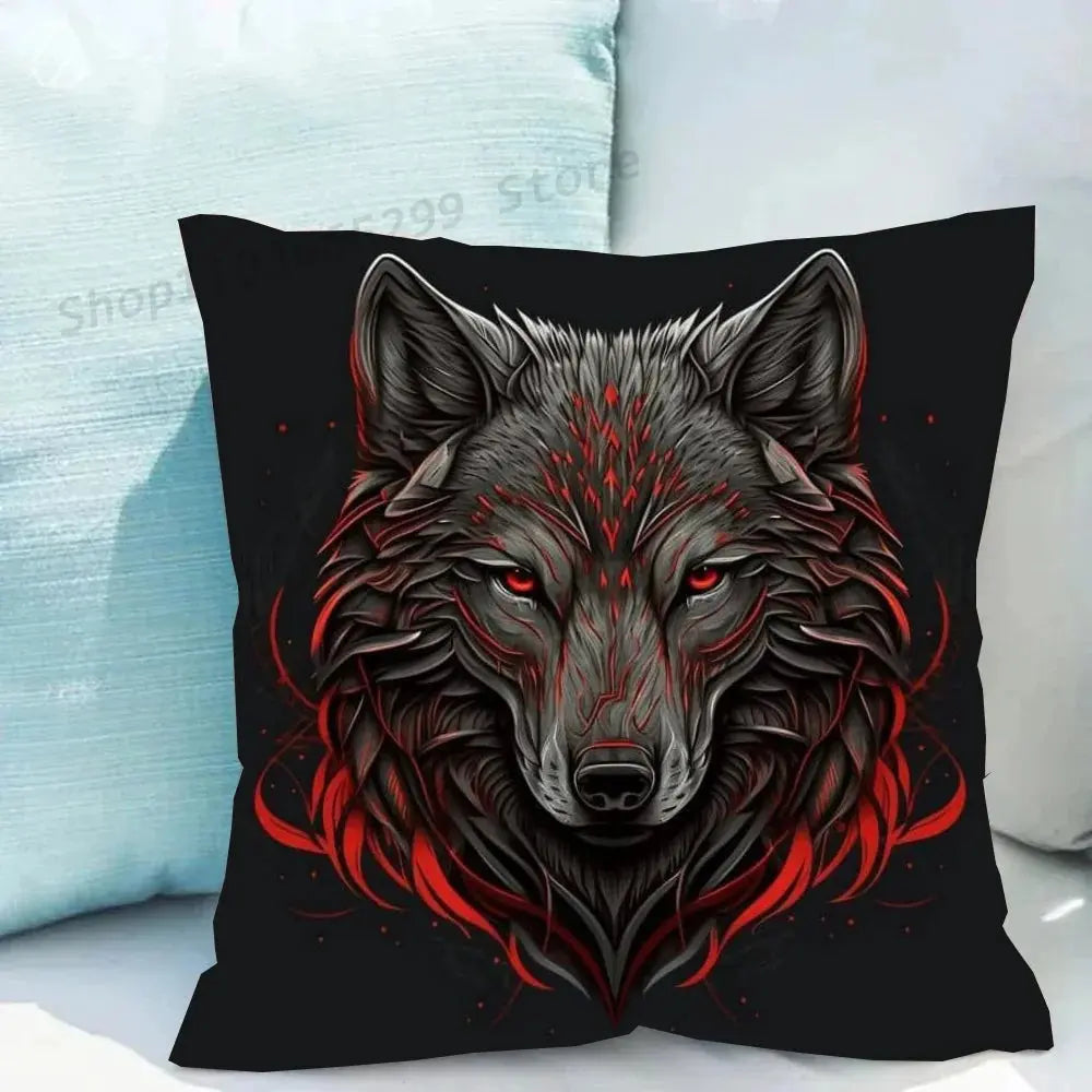 Wolf Red Cushion Cover My Store