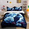 Wolf Rose Moon Duvet Cover My Store