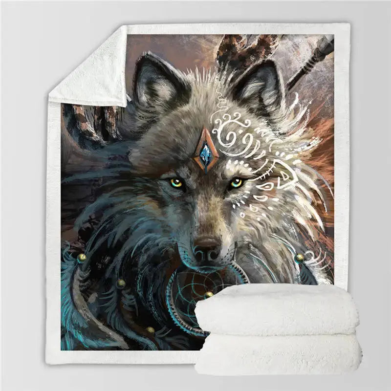 Wolf Warrior Throw Blanket My Store