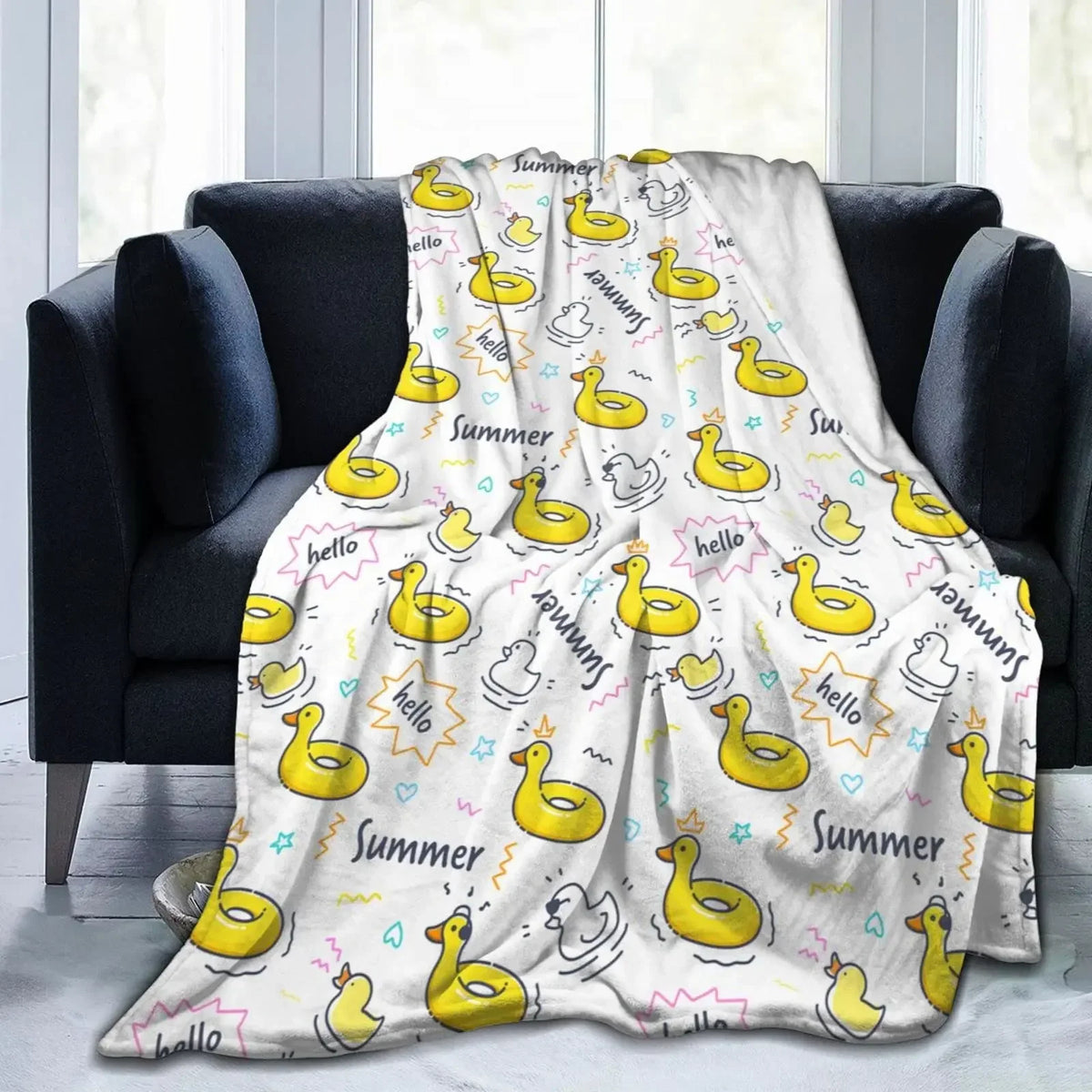 yellow duck bedroom blanket lightweight and warm for kids gifts