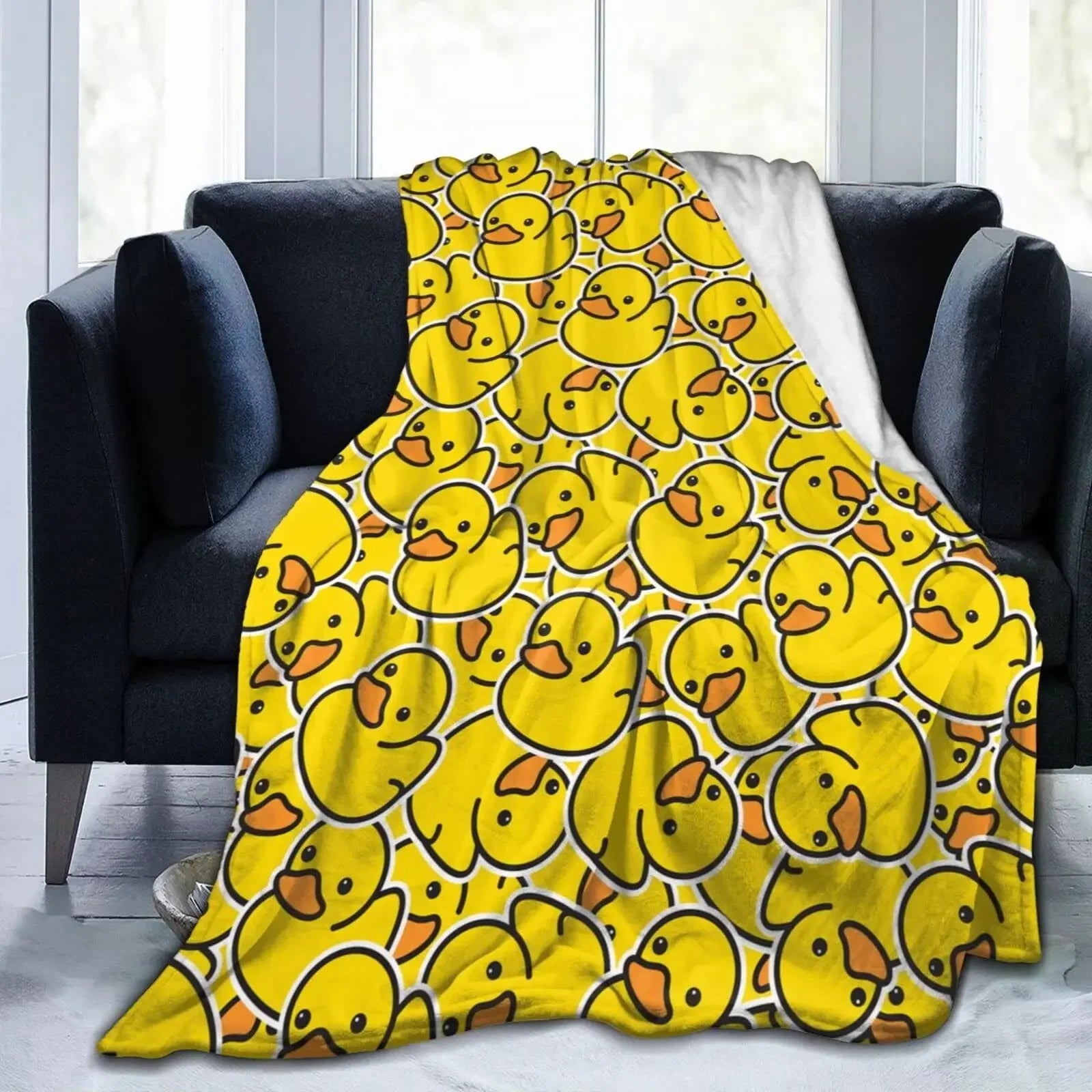 yellow duck blanket cute animal flannel throw for kids