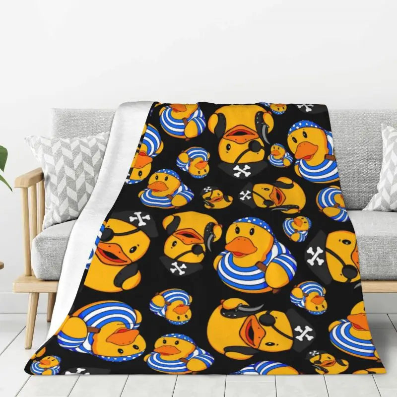 cute animal blanket featuring yellow duck design