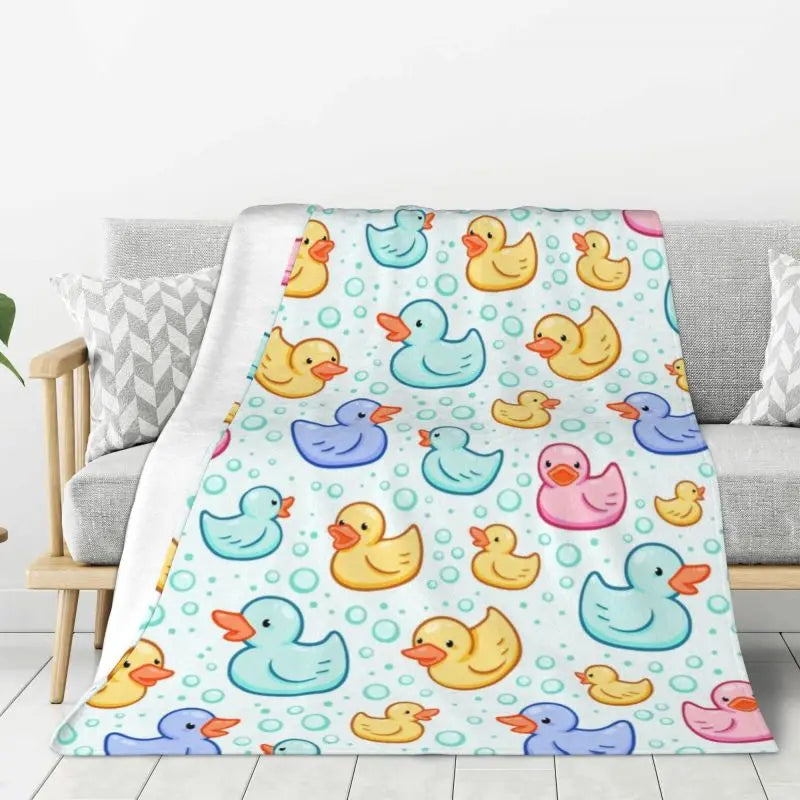 yellow duck throw blanket for couch and sofa