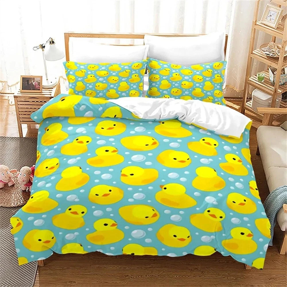 cute duck duvet cover for kids gift