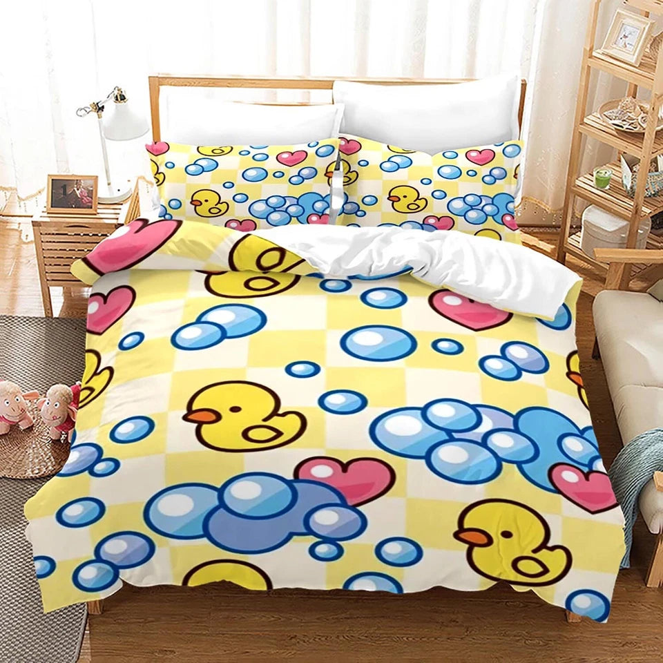 kids bedroom decor duck quilt cover