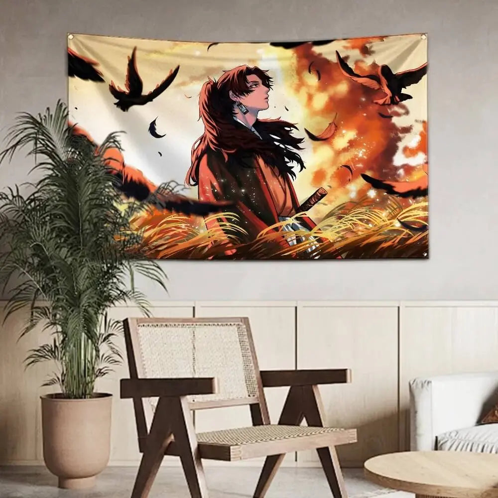 Yoriichi Tsugikuni Demon Slayer Wall Tapestry

Sun Breathing Style Anime Wall Hanging

Legendary Swordsman Yoriichi Decor

Yoriichi HD Print Tapestry for Otaku Rooms