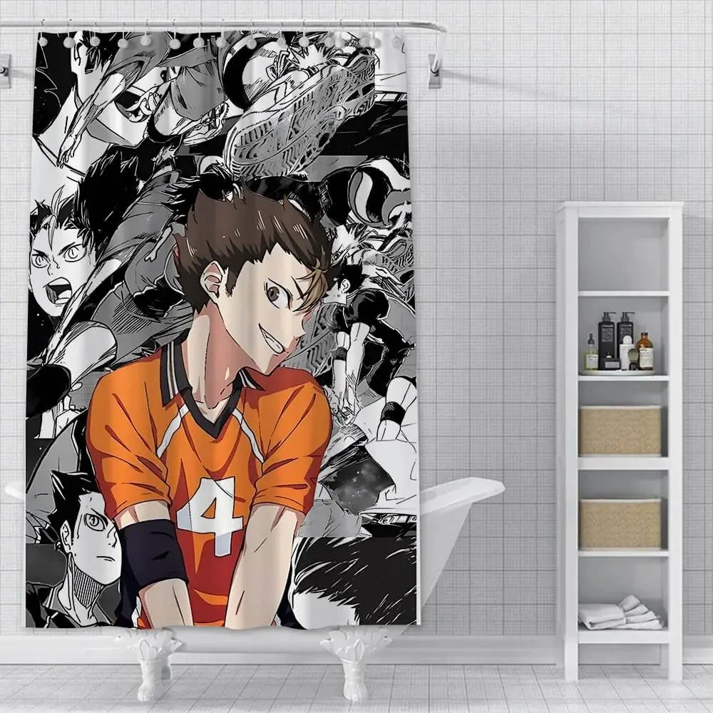 Haikyuu characters shower curtain for fans of Nishinoya