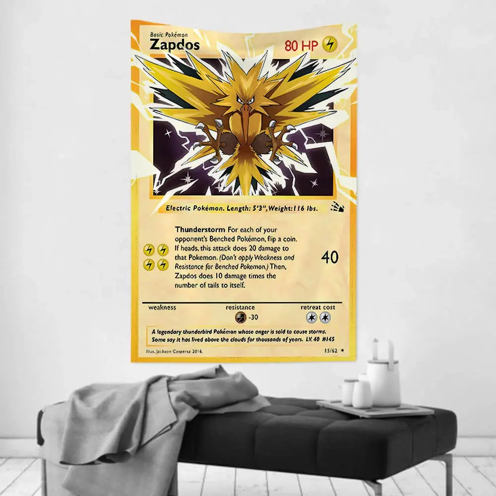 Zapdos Wall Tapestry - Pokemon TCG Tapestry - Zirconic - Zirconic Zapdos Wall Tapestry - Pokemon TCG Tapestry - Zirconic - Zirconic