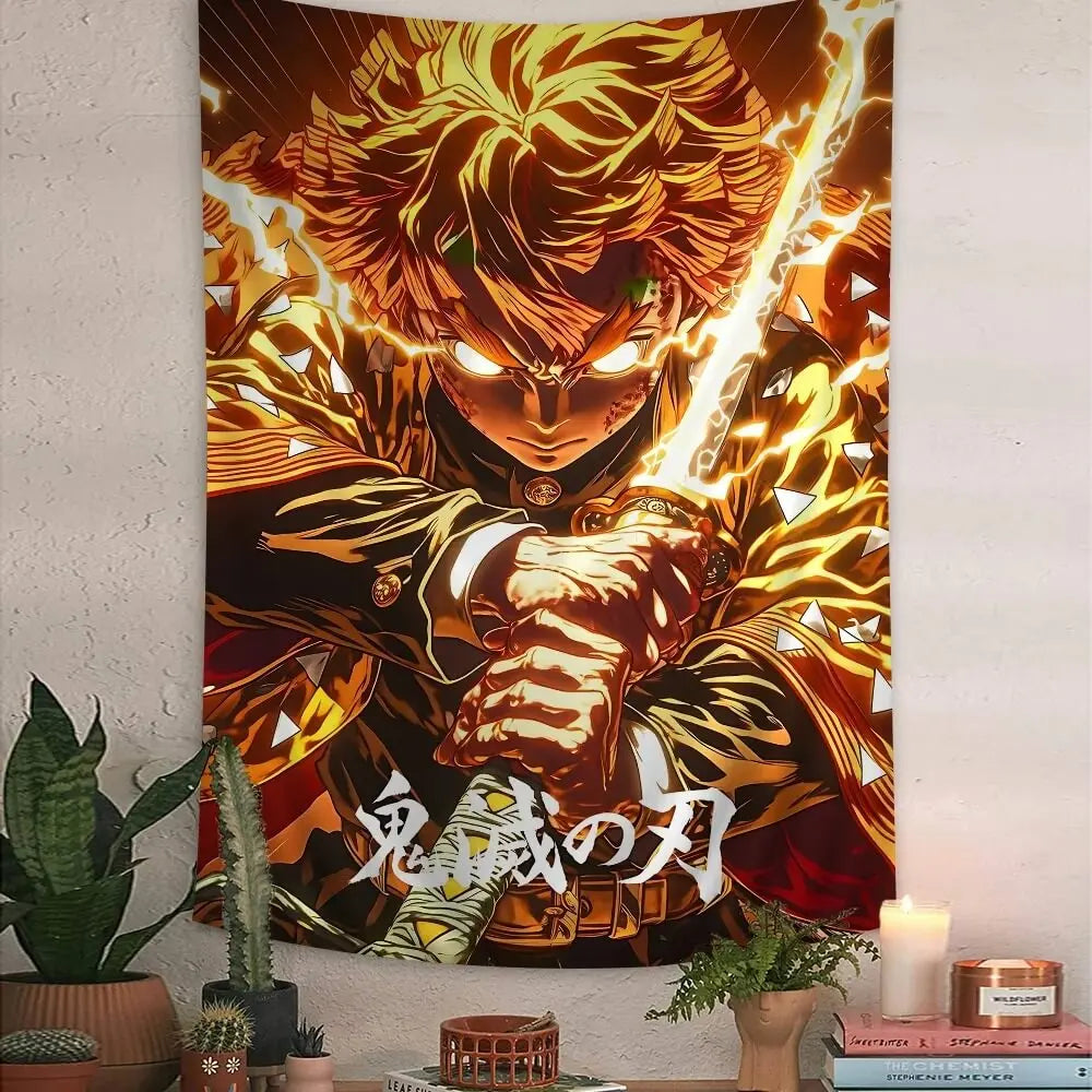 Zenitsu Agatsuma Thunder Breathing Tapestry

Demon Slayer Lightning Wall Art

Zenitsu First Form Wall Hanging Fabric

Anime Tapestry Zenitsu Yellow Lightning

Zenitsu Bedroom Decor for Otaku Rooms