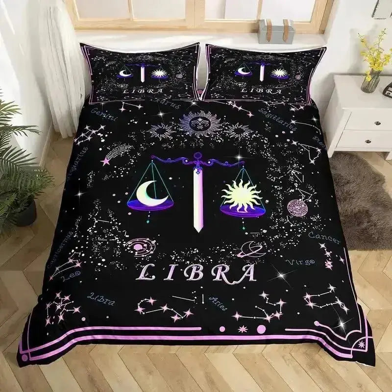 Libra Zodiac Quilt Cover – Balanced Scale Star Constellation Bedding