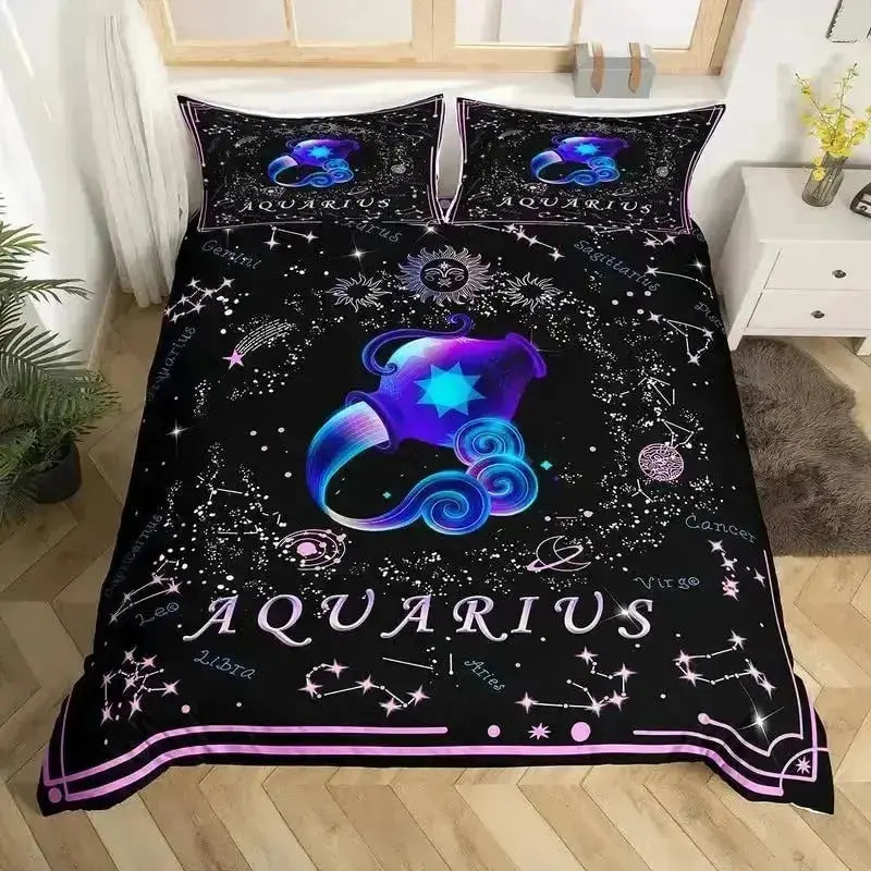 Aquarius Star Sign Comforter – Water Bearer Astrology Bedding
