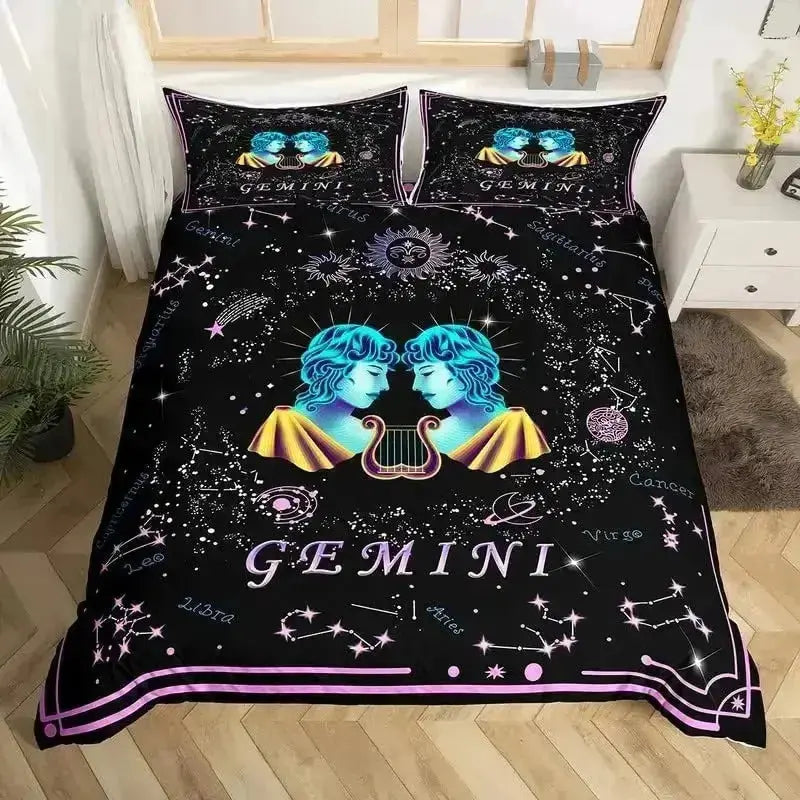 Gemini Constellation Bedding – Twin Star Zodiac Duvet Pattern
