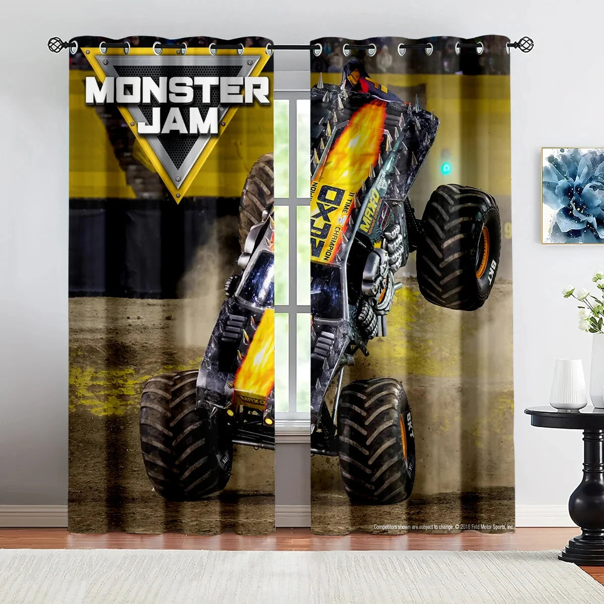 Zombie Monster Jam Decorative curtains for kids
