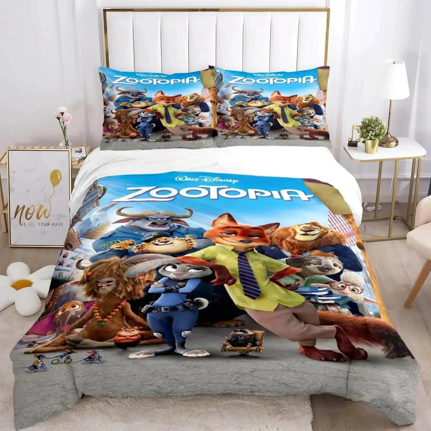 Zootopia Chief Bogo & Yax Kids Quilt Cover Zirconic
