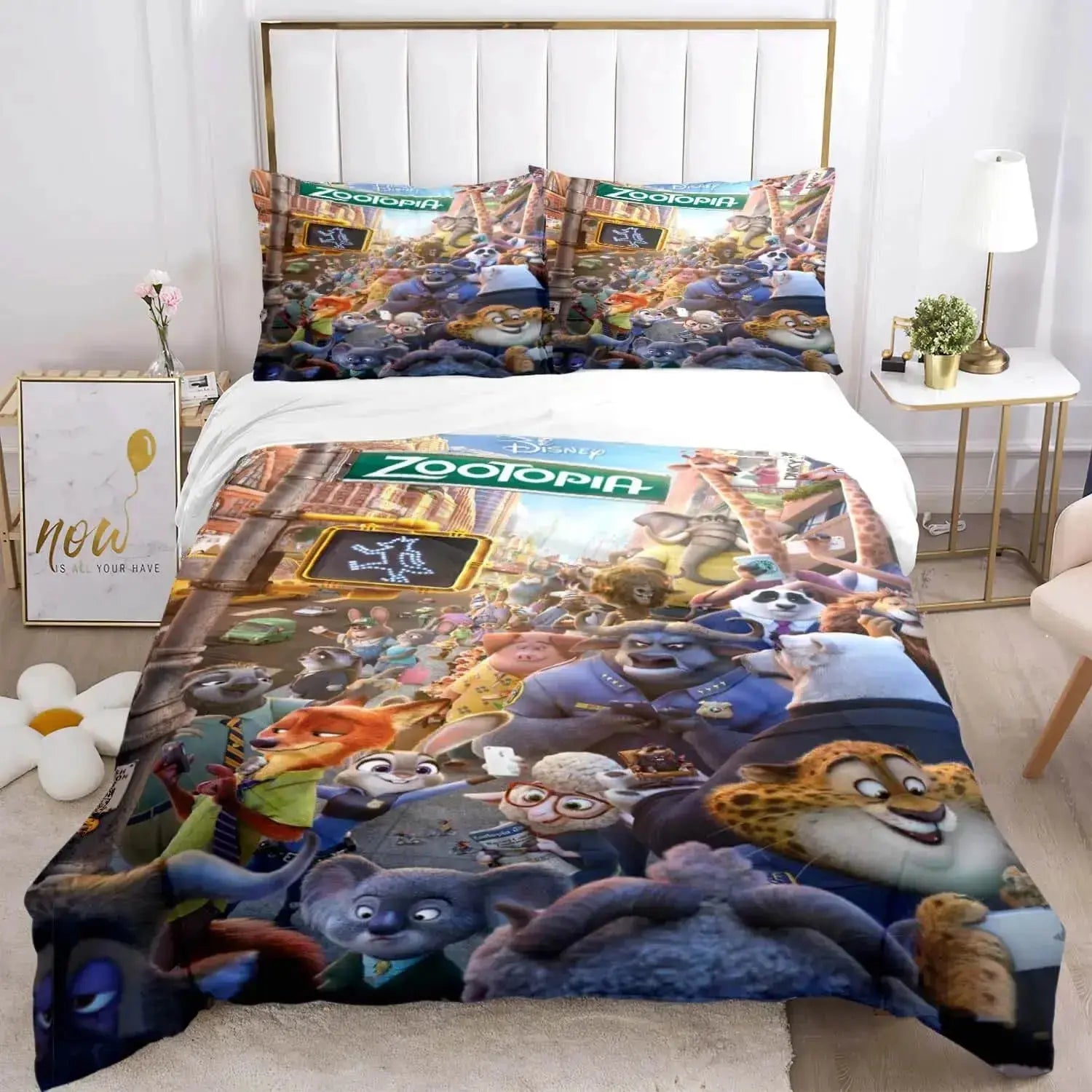 Zootopia Gideon Grey & Duke Weaselton Kids Quilt Cover Zirconic