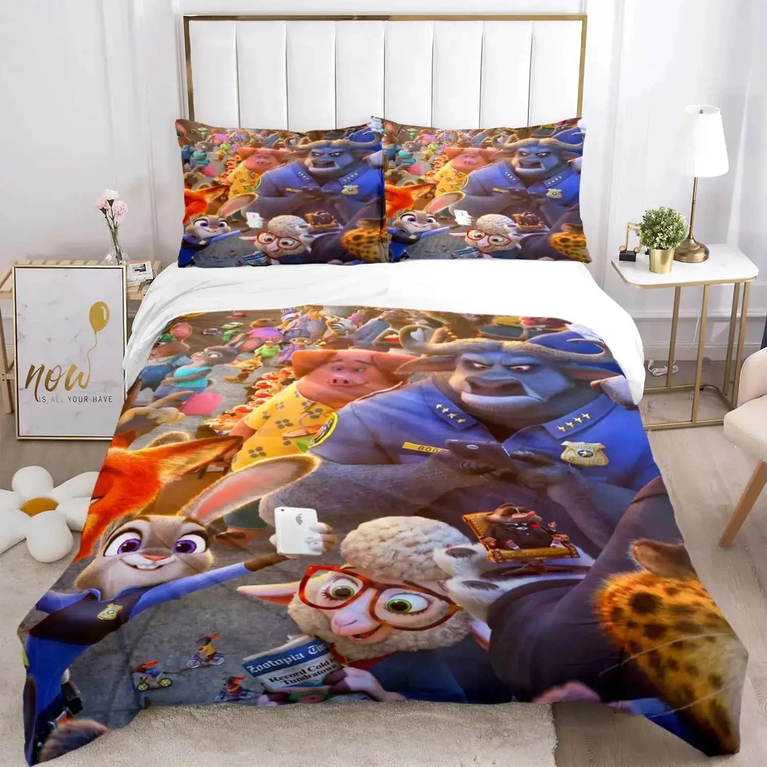 Zootopia Mr.Big & Chief Bogo Kids Bedding Cover Set Zirconic