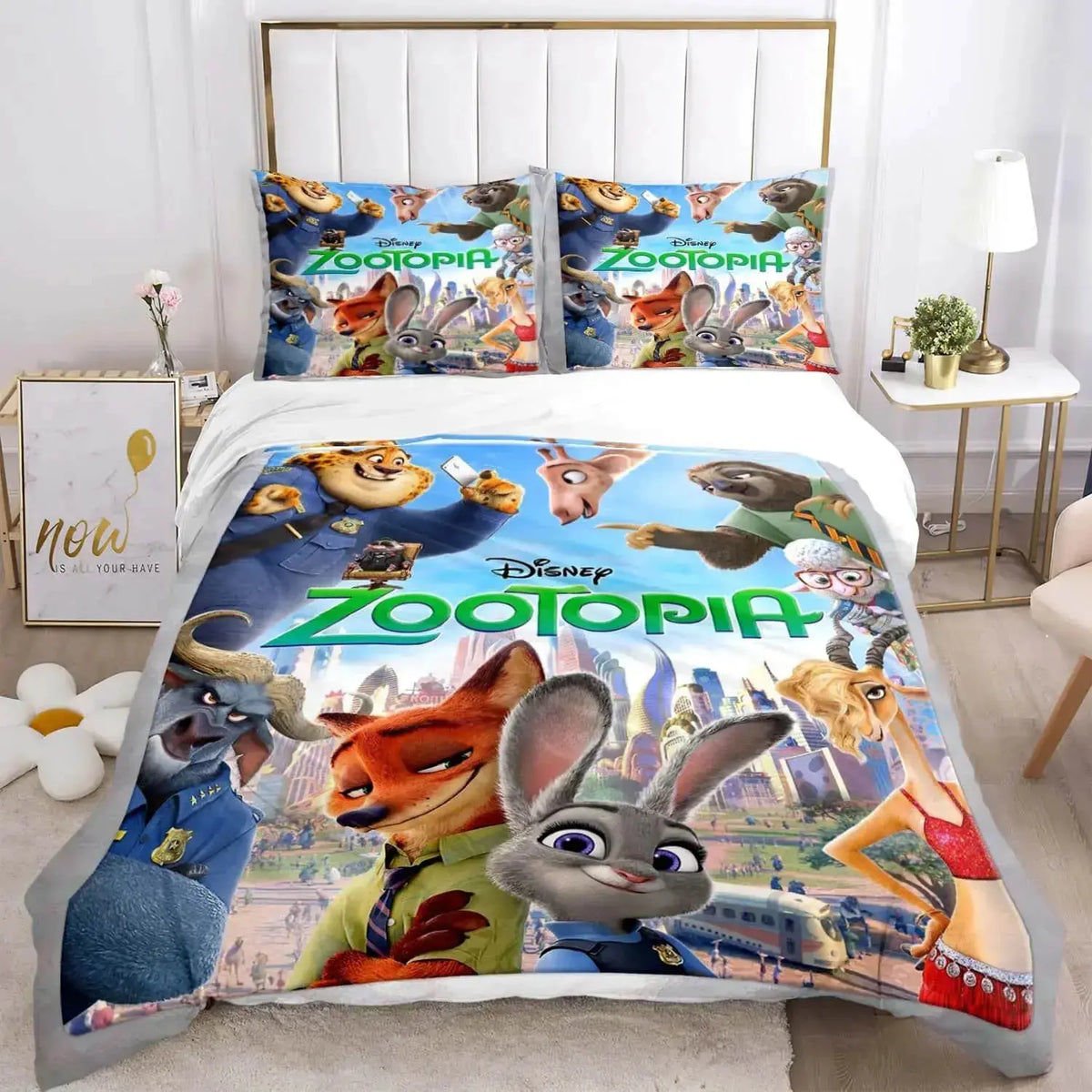 Zootopia Badger Doctor & Gazelle Kids Quilt Cover Zirconic