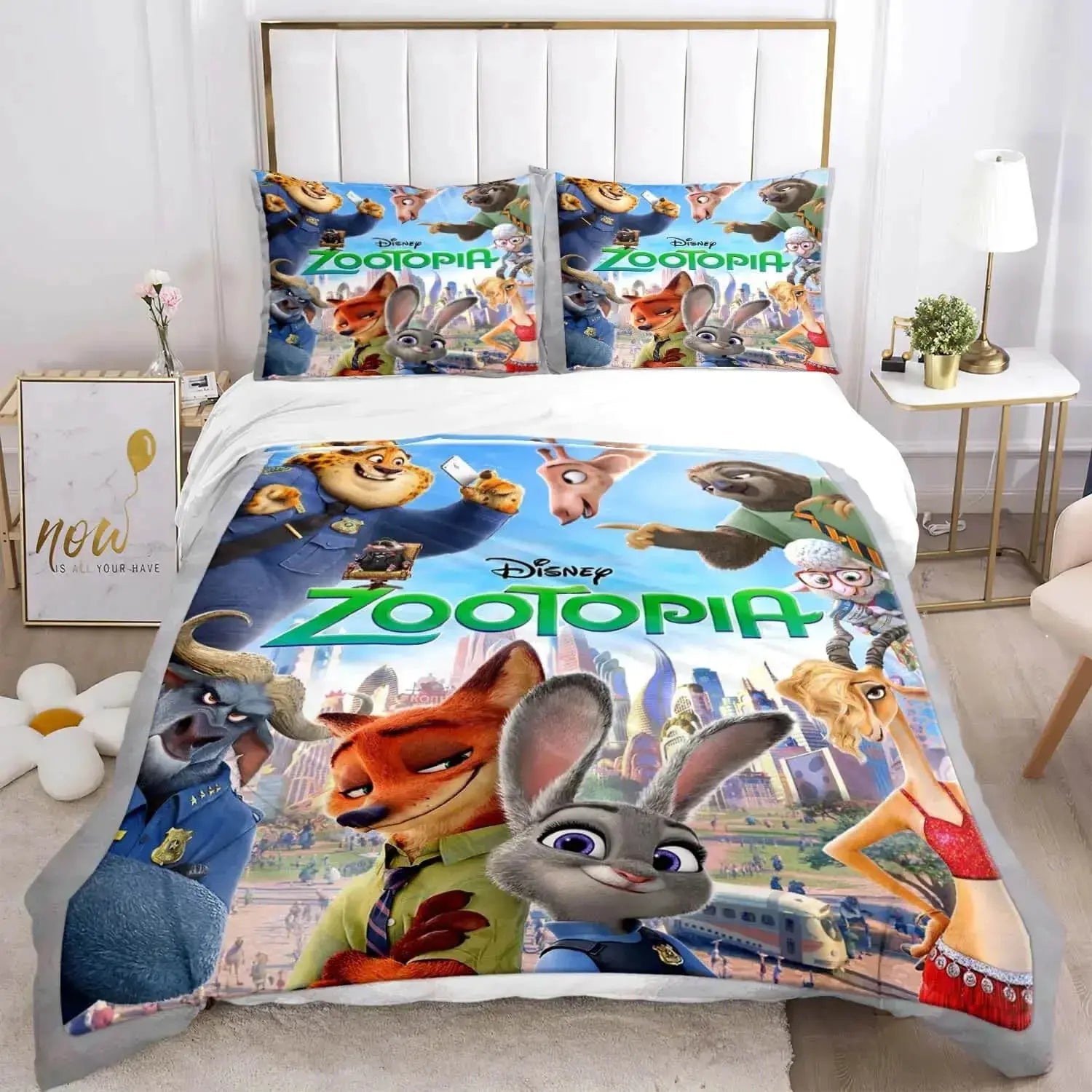 Zootopia Badger Doctor & Gazelle Kids Quilt Cover Zirconic