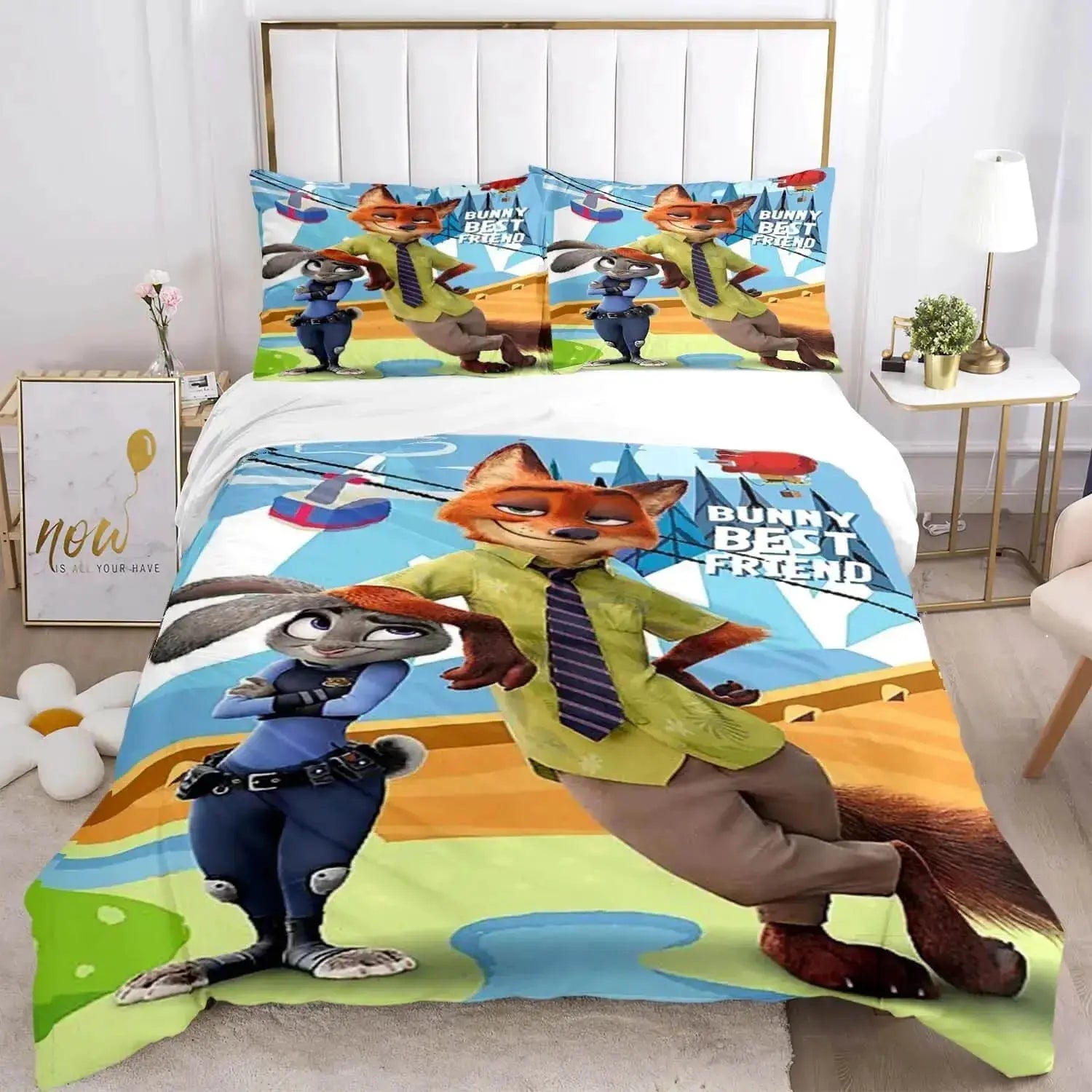 Zootopia Cartoon Kids Quilt Cover Zirconic