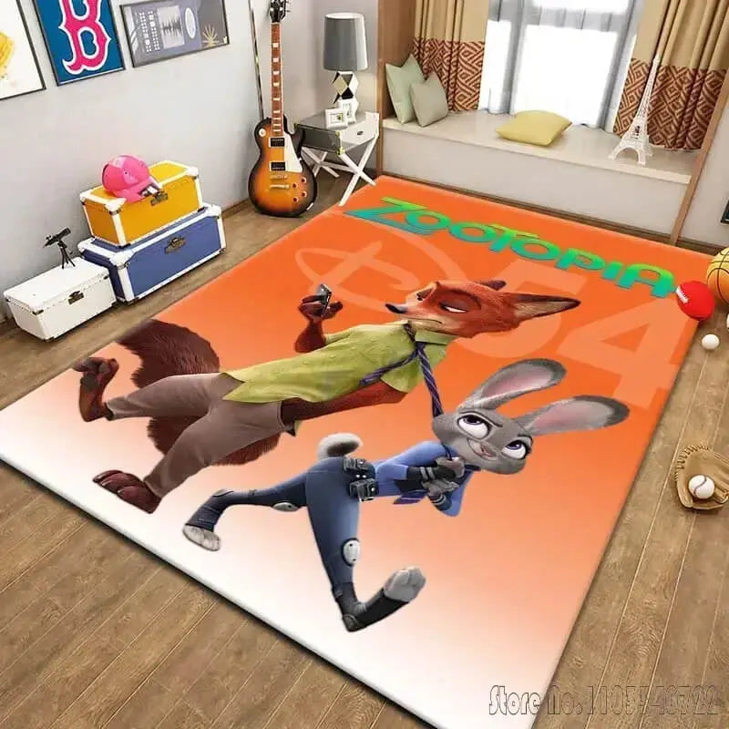 3D Zootopia Cartoon Rug Zirconic