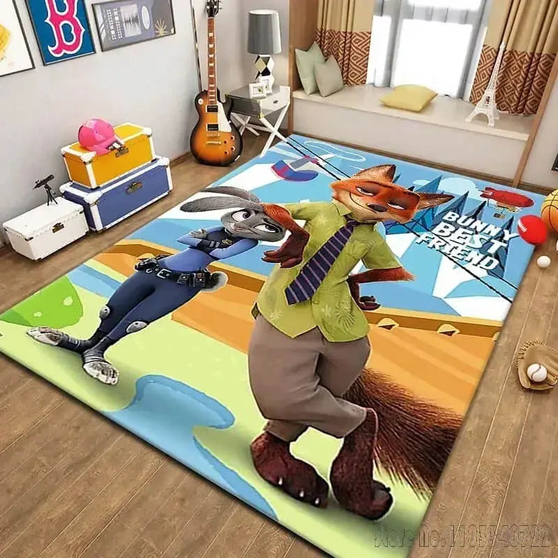 Zootopia Nick Wilde & Judy Hopps Kids Area Rug Zirconic